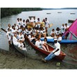 Camp Solelim staff sitting on water craft at waterfront, 1990. Ontario Jewish Archives, Blankenstein Family Heritage Centre, accession 2014-10-3.|